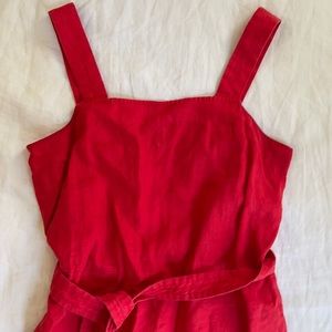 Everlane Red Linen Jumpsuit